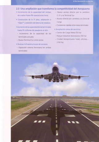 Página 11 de 32 del documento "Nueva Terminal Sur" editado por el Plan Barcelona (AENA) sobre la nueva terminal T1 del aeropuerto del Prat